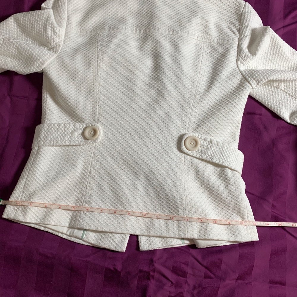 Boden Button Down Jacket, White, With Grosgrain R… - image 6